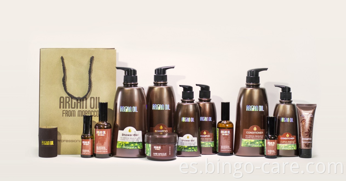 De GMPC Factory Low MOQ Private Label Champú y acondicionador de aceite de argán natural Mejor cuidado del cabello orgánico OEM / ODM